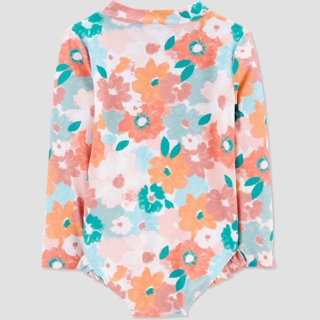 Toddler Girls' Floral Print Long Sleeve One Piece Rash Guard - Just One You® made by carter's | Target