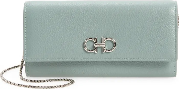 FERRAGAMO Double Gancio Leather Wallet on a Chain | Nordstrom | Nordstrom