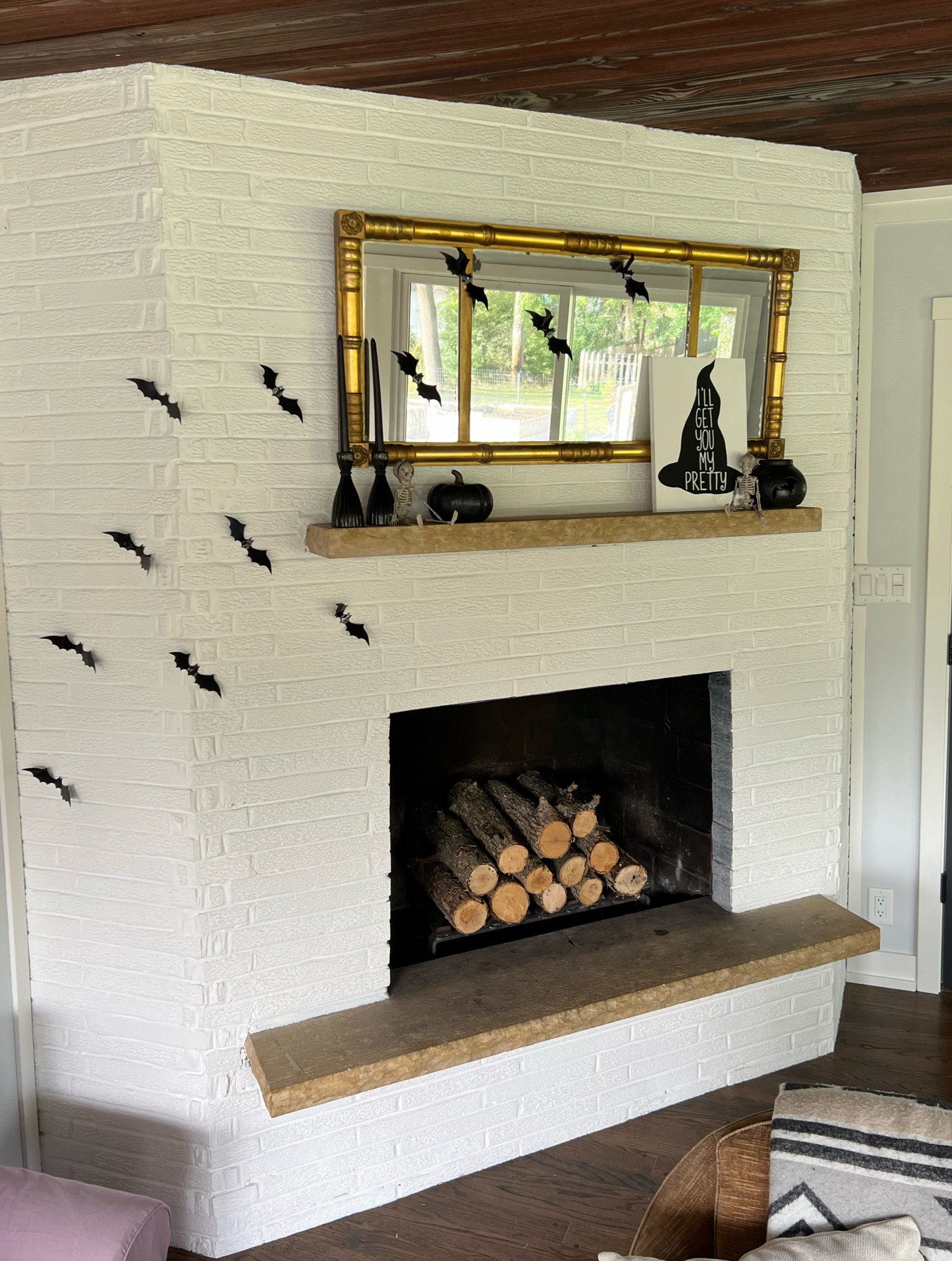 Spooky vibes for Halloween. Mirror is an antique from my grandma and really adds to the spooky. Sign is home made and super easy to do! 

Vibes with chellie, Halloween, Halloween decor, fireplace mantle, home 

#LTKHalloween #LTKfindsunder50