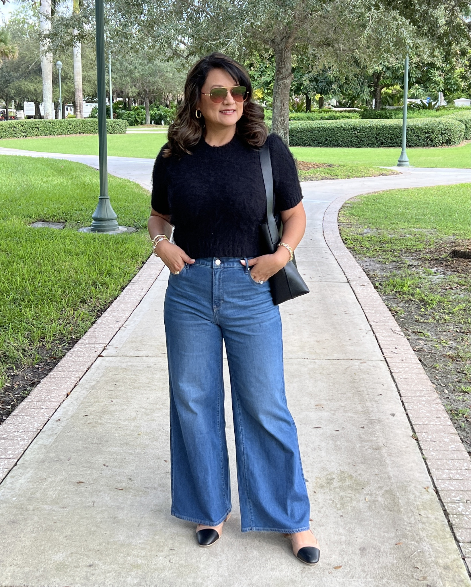 Sometimes simple is all you need. A short-sleeve sweater always feels a little more polished than a tee but just as easy to wear. This one is soft, lightweight, and just dressy enough to look intentional. I paired it with wide-leg jeans for that easy relaxed, put-together look that works for just about anything the day brings. ✨

#LTKMidsize #LTKStyleTip #LTKOver40