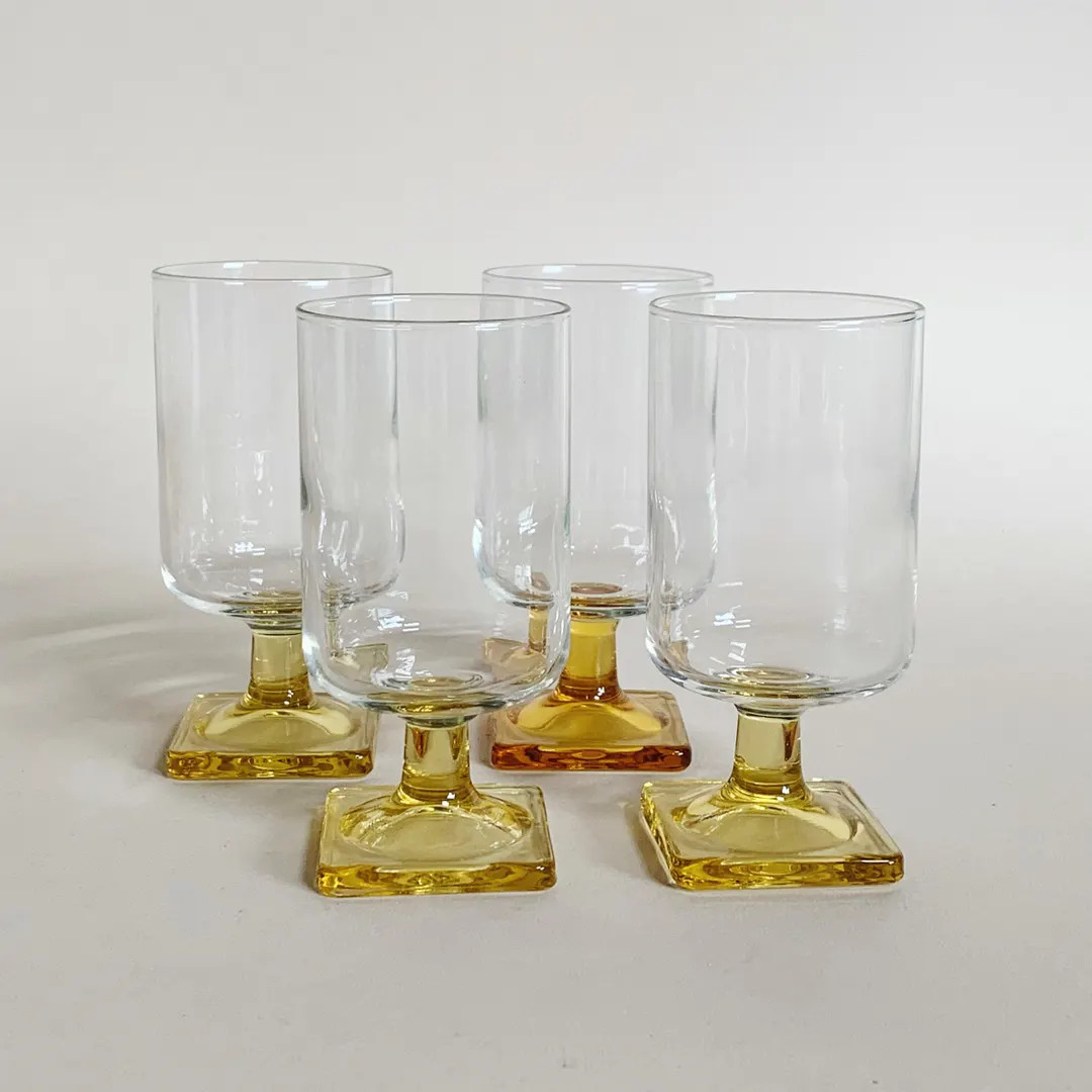 YELLOW WINE GLASSES - S/4 - Etsy | Etsy (US)