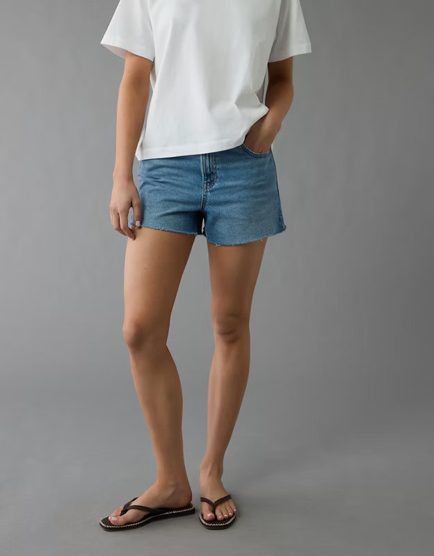 AE Strigid Super High-Waisted Relaxed Denim Short | American Eagle Outfitters (US & CA)