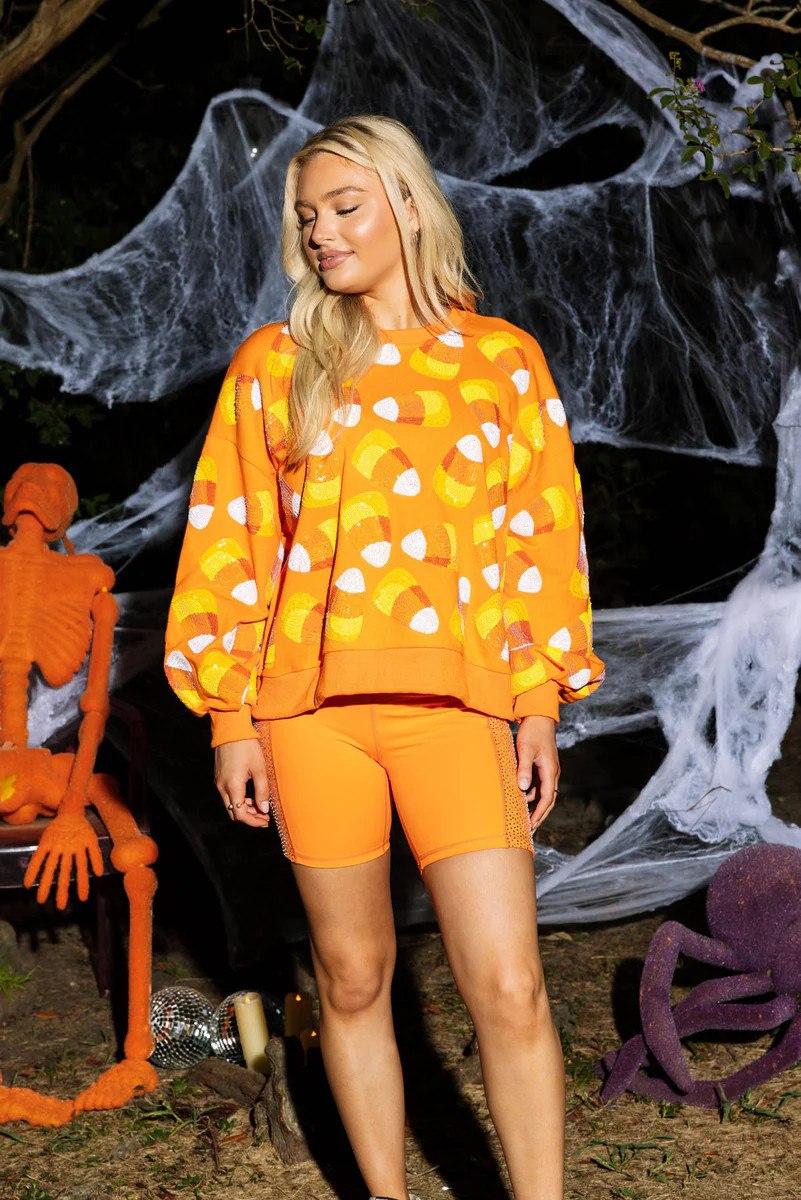 Orange Candy Corn Sweatshirt | Queen of Sparkles