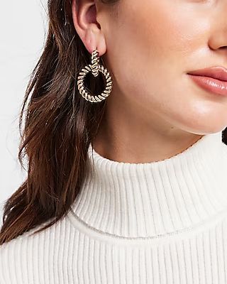 Twist Link Hoop Drop Earrings | Express