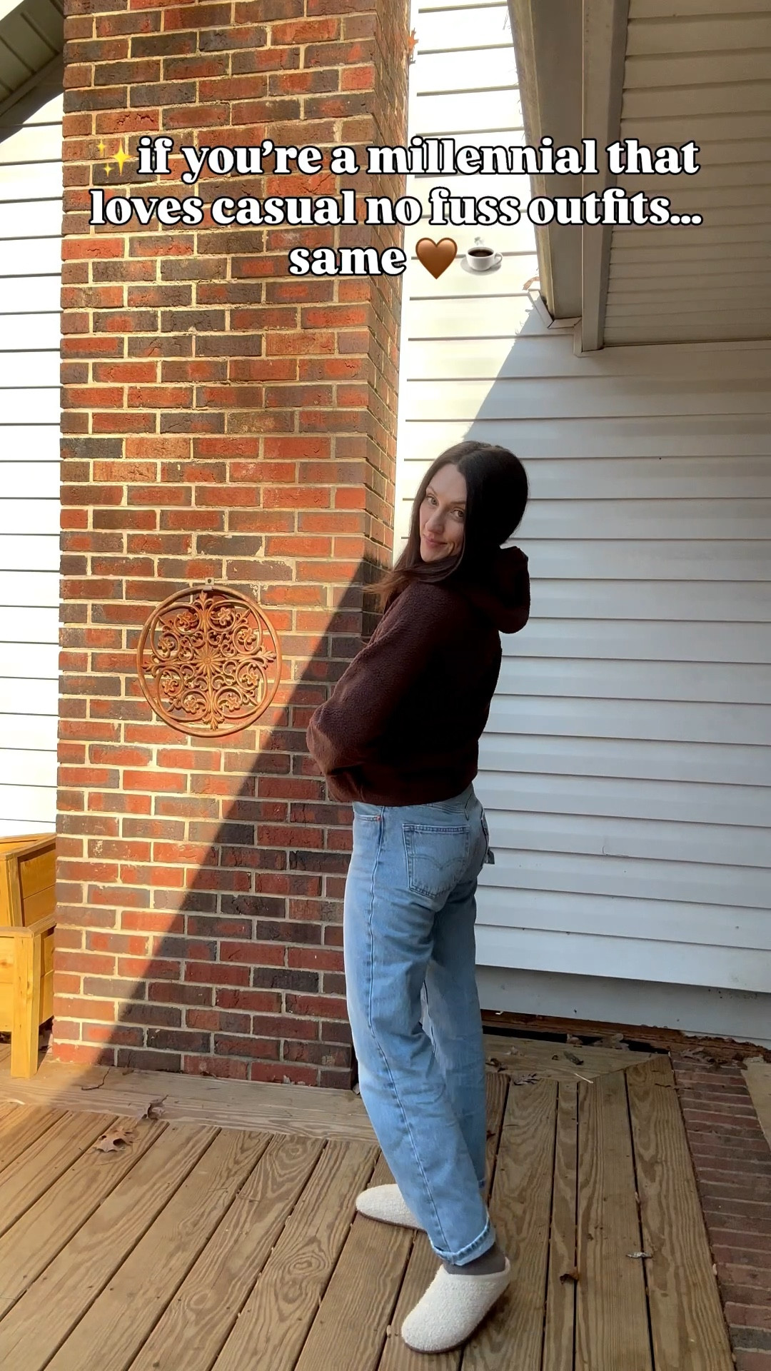 Wearing small brown fleece and 27” denim 

#LTKootd