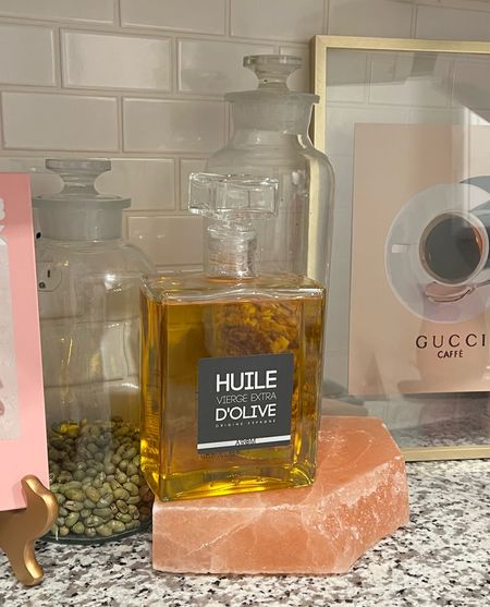 Olive oil bottles 
Pink and gold kitchen 

#LTKfit #LTKhome #LTKunder100