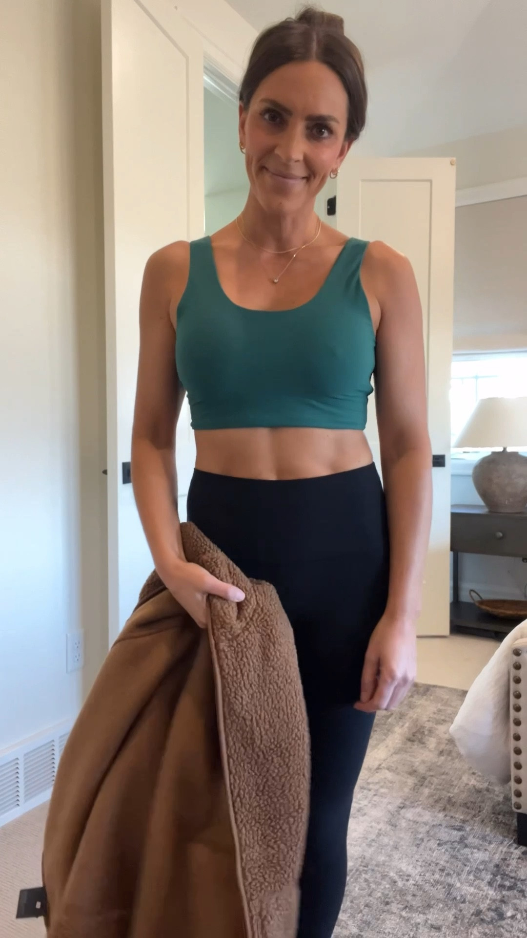 Favorite items from my closet include this target super soft full coverage sports bra. 21” Lululemon align black leggings and this teddy fleece jacket I grabbed at H and M that was super affordable! 

Gym clothes for moms. Workout fashion. Athletic wear for women  

#LTKmomlife #LTKActive #LTKselfcare