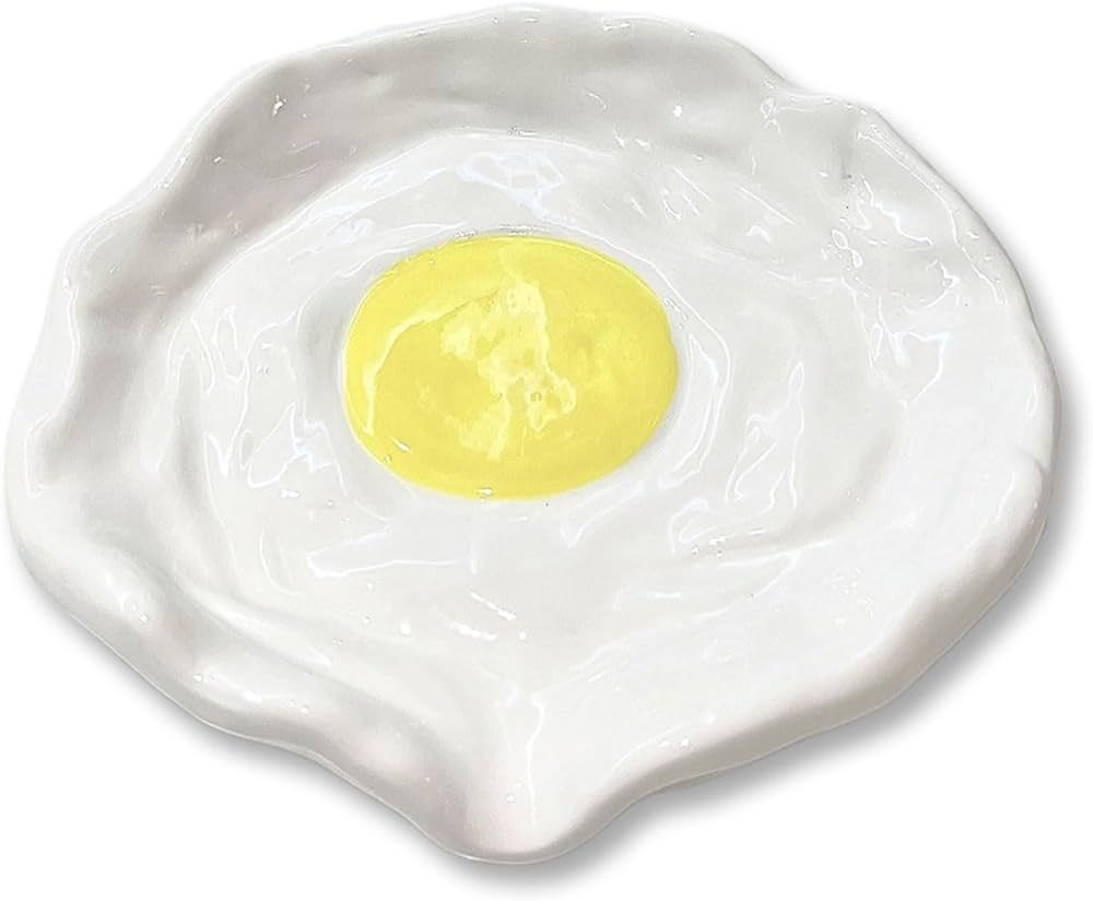 Ceramic Soap Dish,Soap Holder Self Draining Soap Dishes for Bathroom Shower Cute Fried Egg Portab... | Amazon (US)