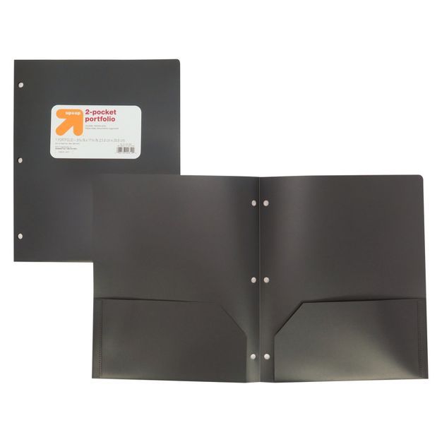 2 Pocket Plastic Folder Black - up & up™ | Target