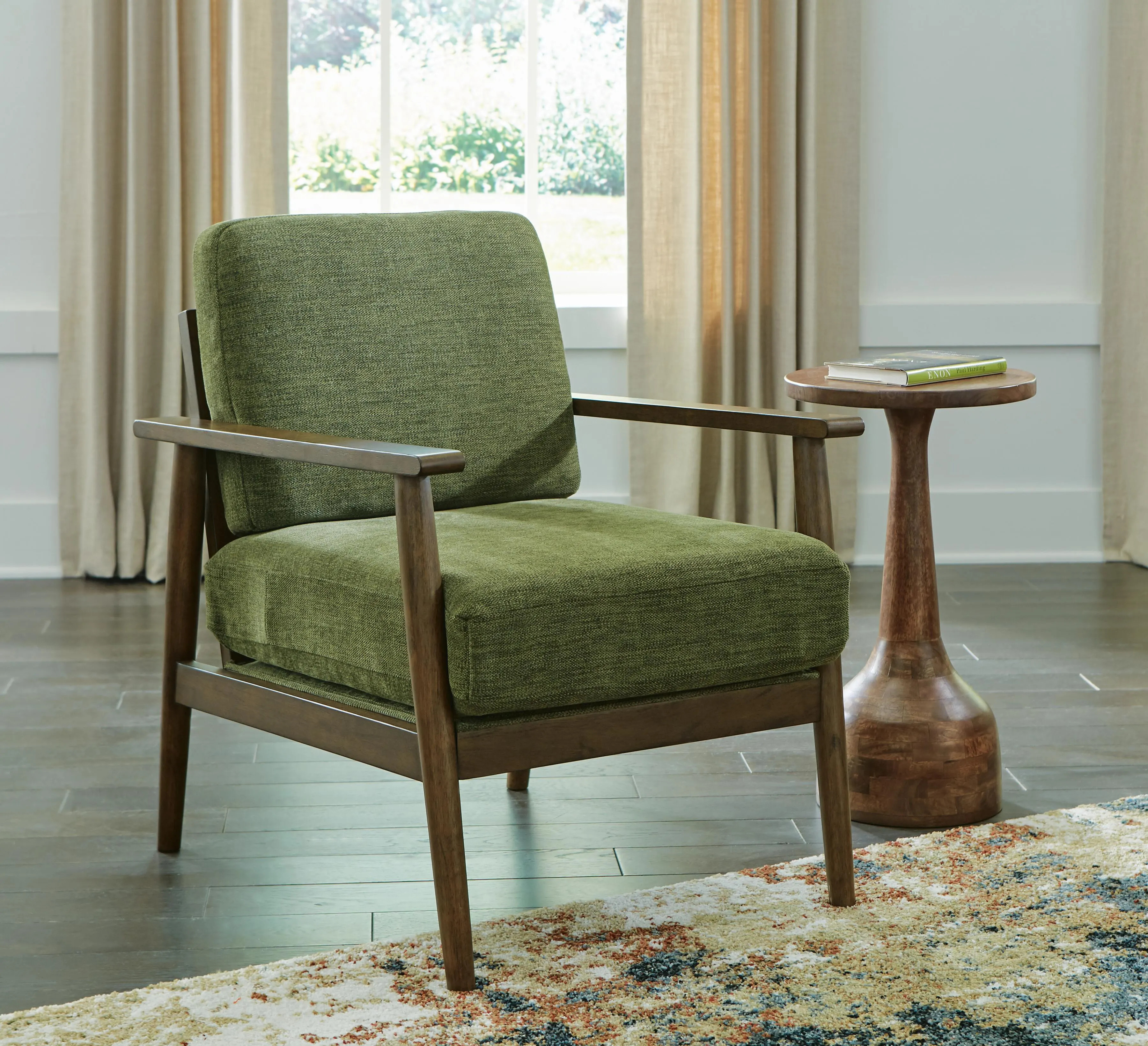 Bixler Showood Accent Chair, Olive | Ashley