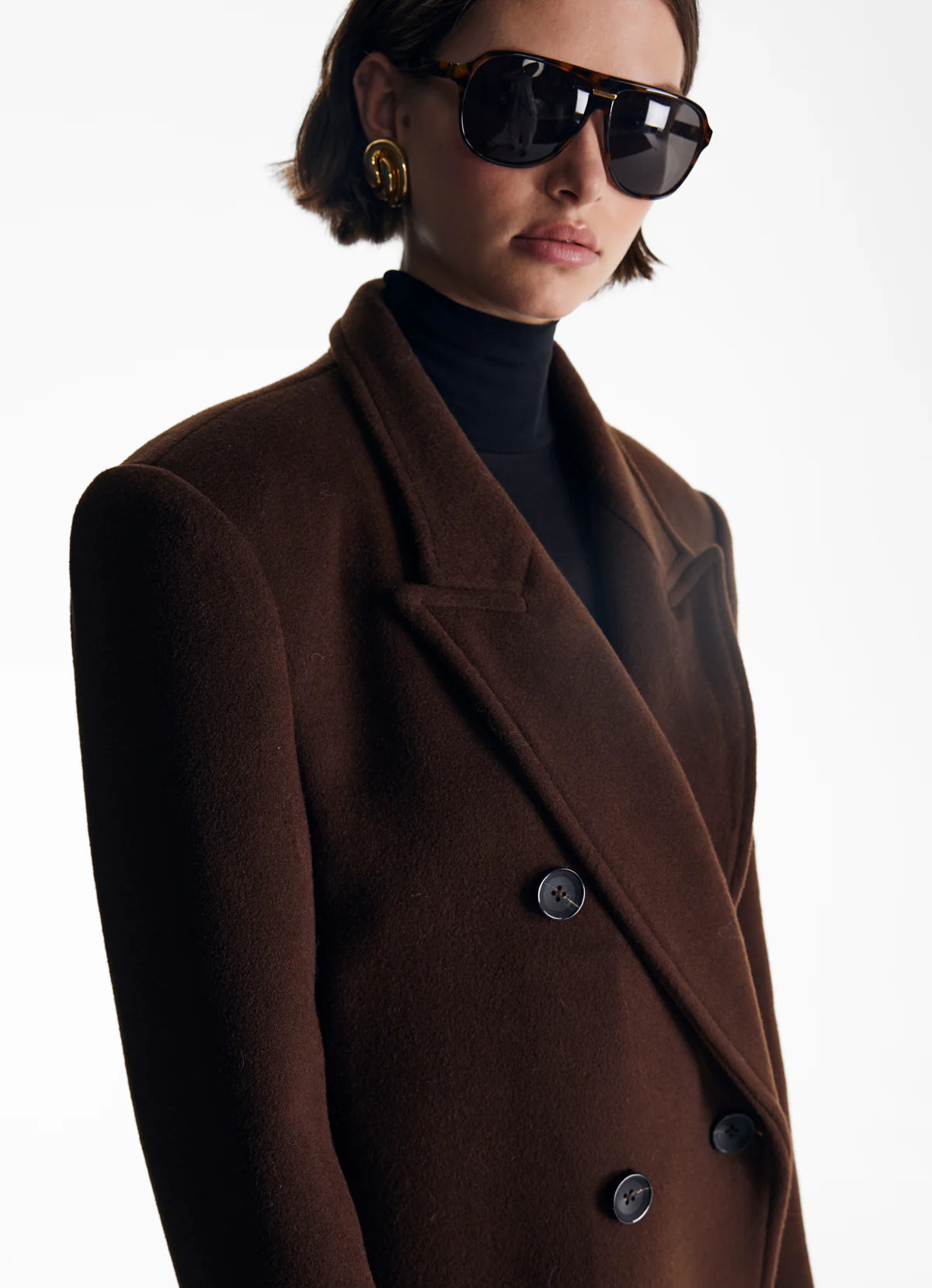 Brown Wool Straight Trench Coat | DE SAVARY LONDON