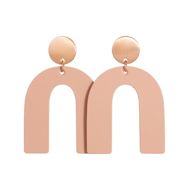 Pink Clay Beau Leather Earrings | Nickel and Suede