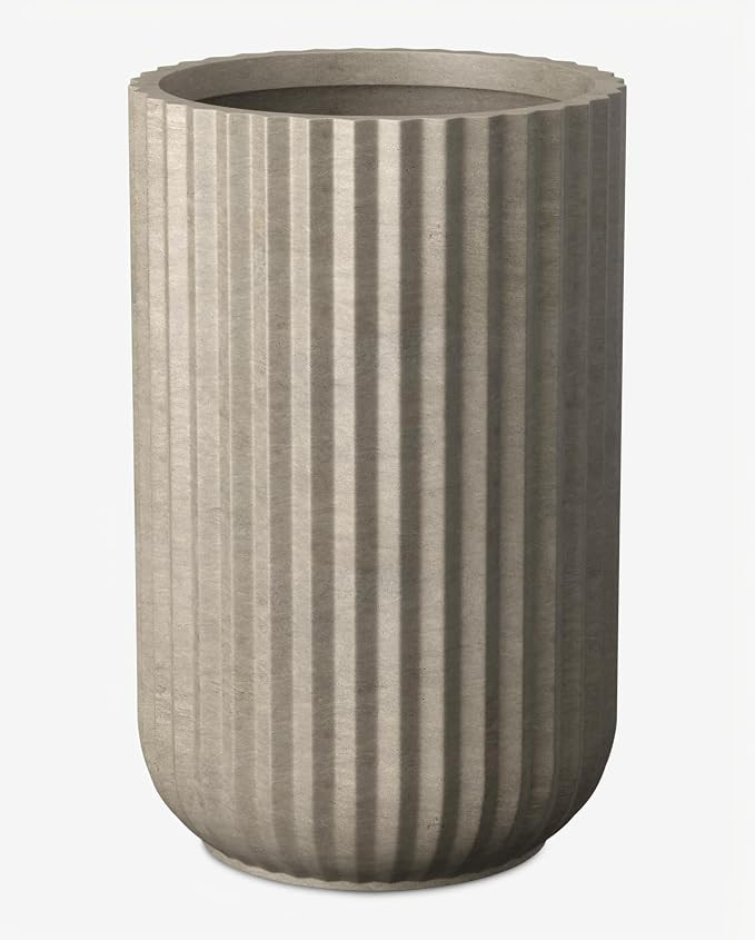 Kante Accent Round Column Weathered Concrete Planter 17.7" Tall, Outdoor | Amazon (US)