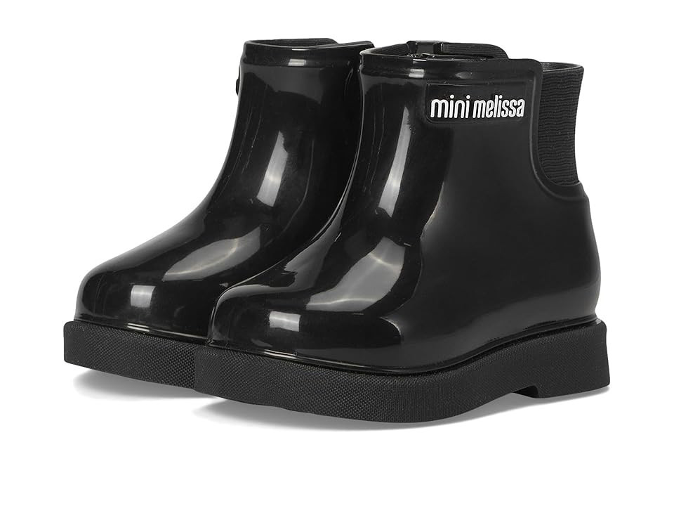 Mini Melissa Chelsea Boots II (Toddler/Little Kid) Girl's Shoes Black : 11 Little Kid M, Synthetic | Zappos