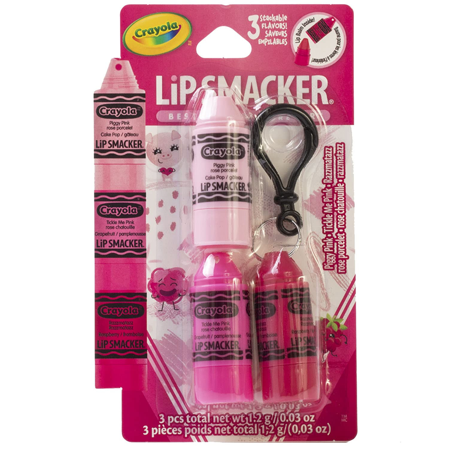 Lip Smacker Crayola Crayon Stackable Flavored Clear Balm Pink, Pinks, 0.03 Ounce | Amazon (US)