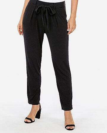 mid rise paperbag waist knit pant | Express