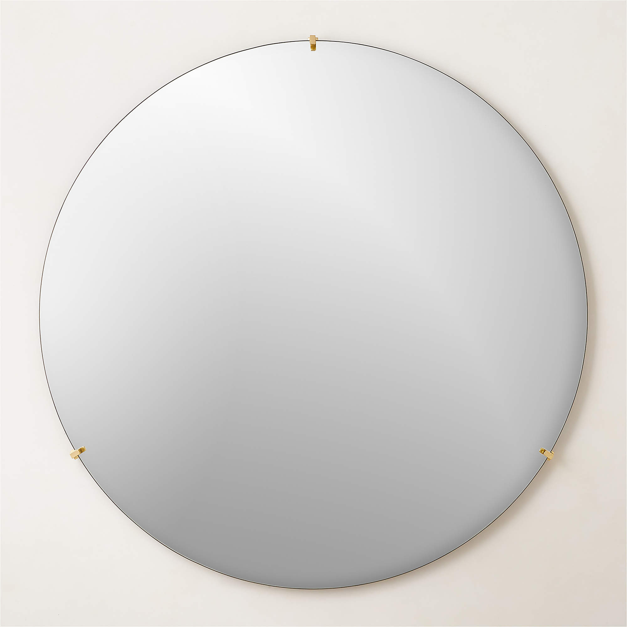 Convex Modern Round Gold Wall Mirror 48" + Reviews | CB2 | CB2