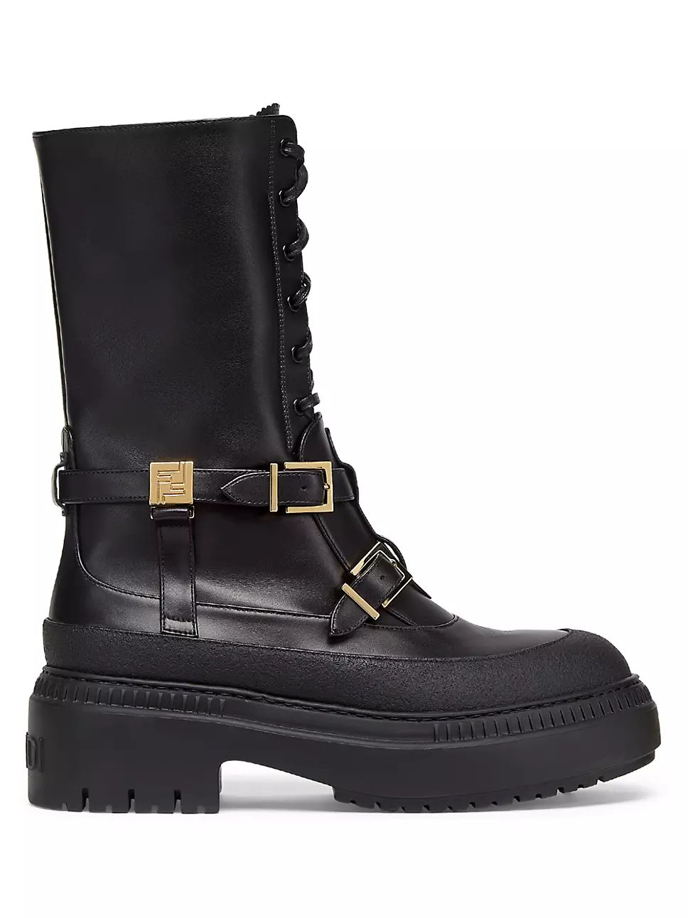 Punk Biker 100MM Leather Lace-Up Boots | Saks Fifth Avenue