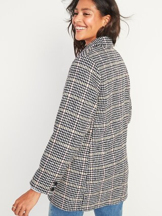 Oversized Soft-Brushed Patterned Blazer Jacket for Women | Old Navy (US)