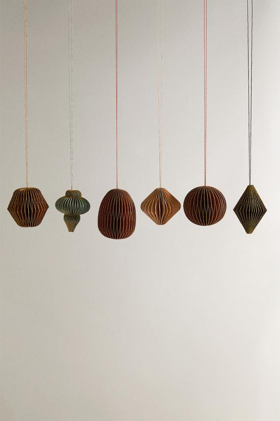 SET OF CHRISTMAS PAPER SHAPES ORNAMENTS (SET OF 12) | Zara US