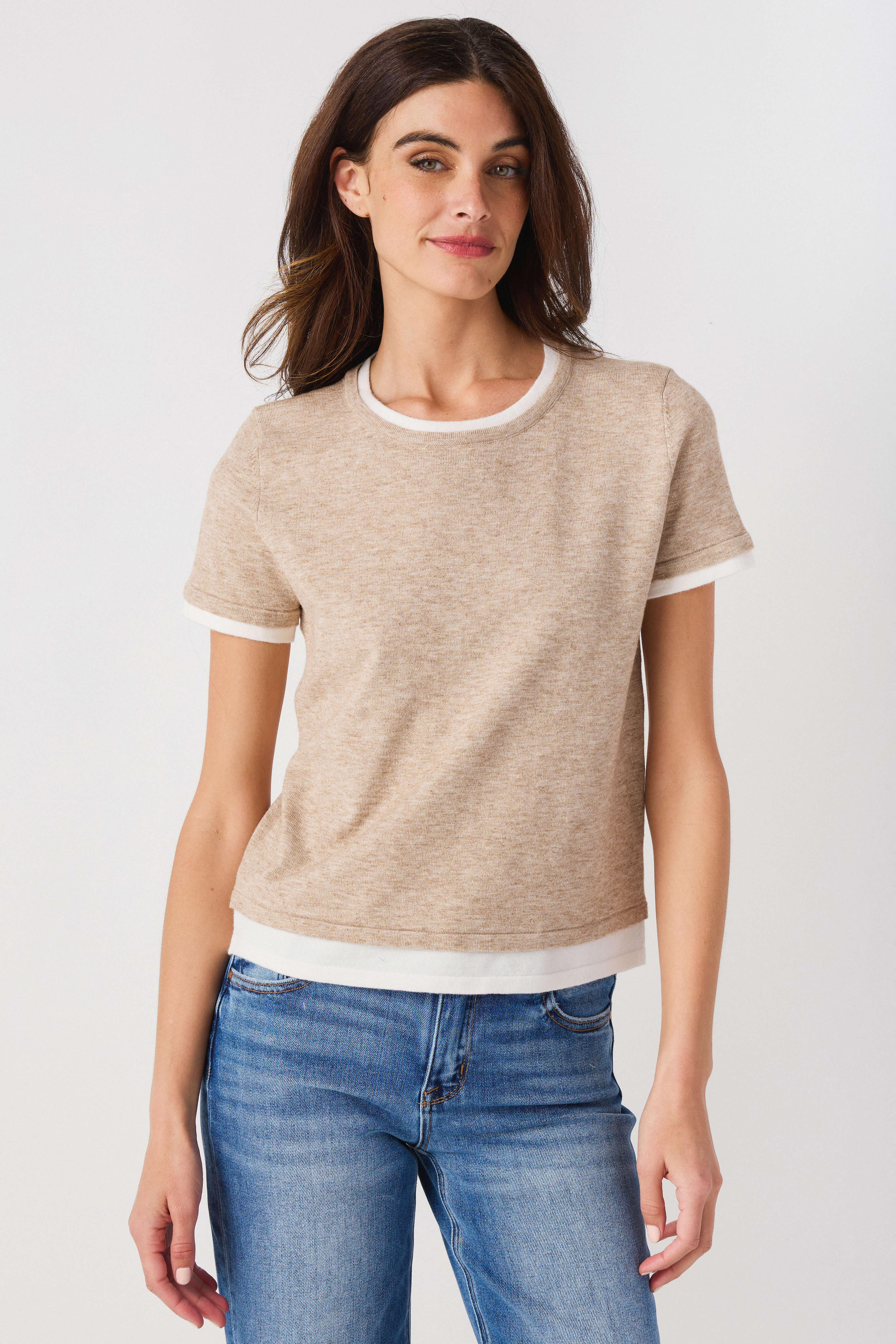 Pinch Double Layered Knit Top | Social Threads