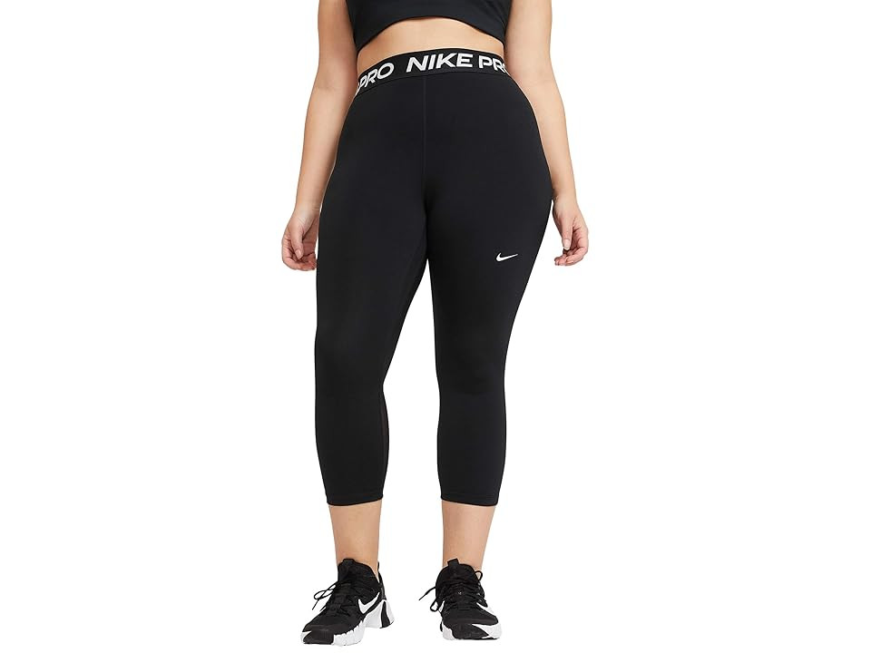 Nike Pro Crop Tight Women's Casual Pants Black/White : XL, Spandex/Polyester | Zappos