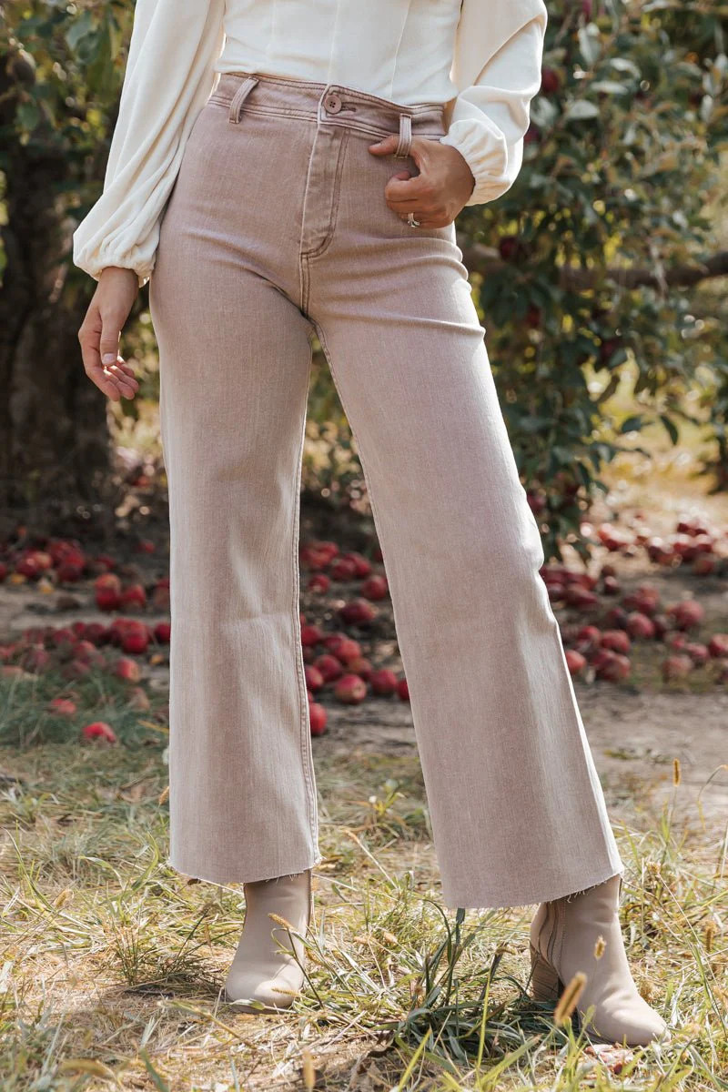 Beige Wide Straight Leg Pants | Magnolia Boutique | Magnolia Boutique