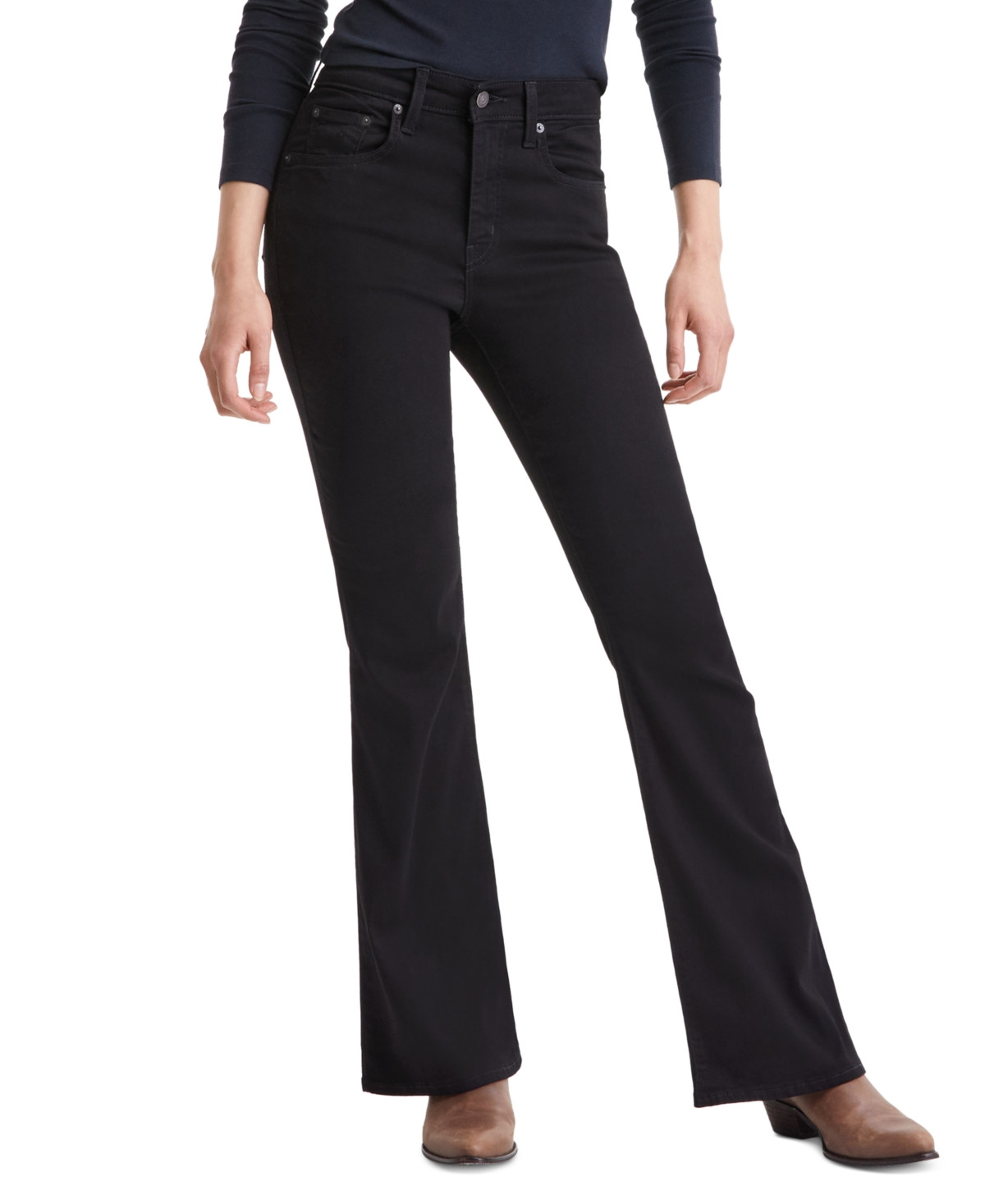 Levi's Women's 726 High Rise Slim Fit Flare Jeans - Soft Black | Macy's