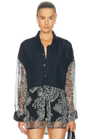 Overlay Drop Neck Shirt | FWRD 