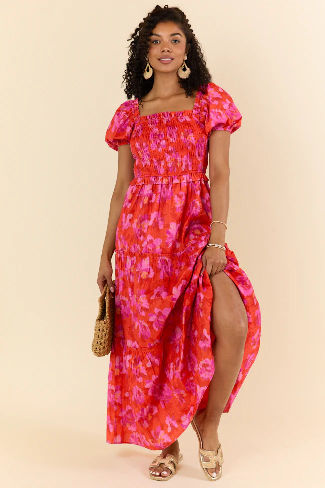 Easy To Impress Purple and Orange Maxi Dress FINAL SALE | Pink Lily