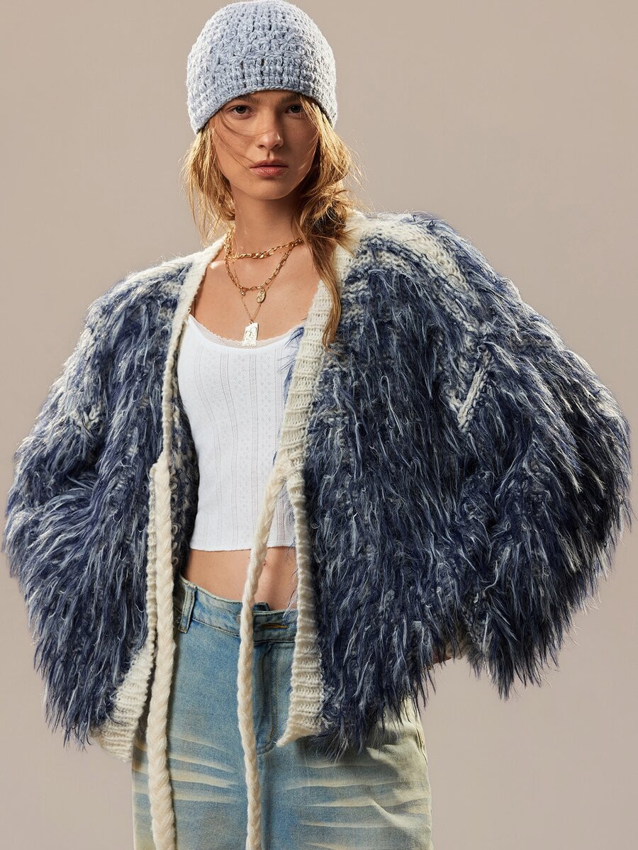 SoleilVie Women's Colorblock Casual Versatile Daily Outing Cardigan | SHEIN