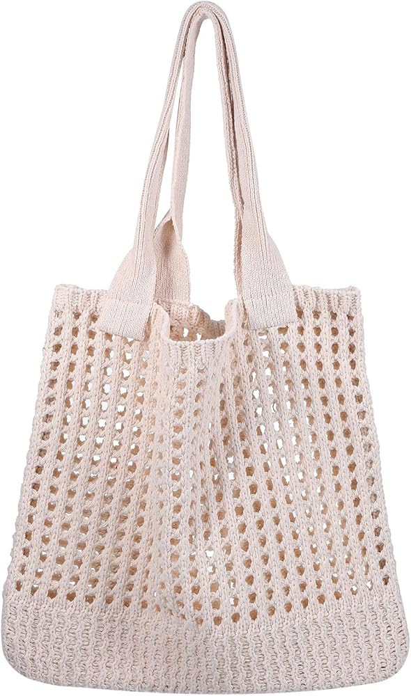 BESTYASH Crochet Beach Bag Hollow Woven Tote Lightweight Shoulder Bag Summer Mesh Handbag for Wom... | Amazon (US)