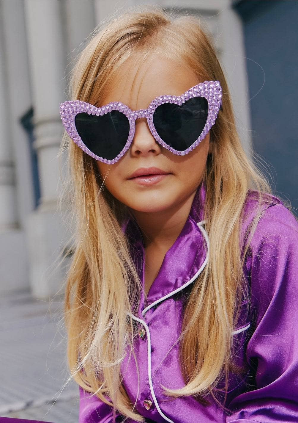 Crystal Encrusted Heart Sunnies | Lola + The Boys