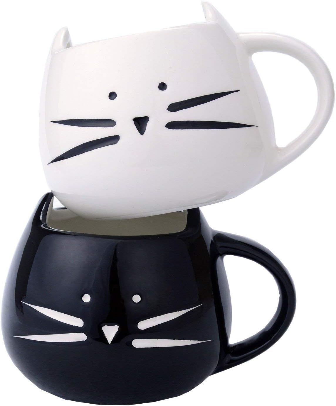 Ilyever 2 Pack Funny Cute Cat Coffee Tea Milk Ceramic Mug Cup Best Gift for Christmas and All Hol... | Amazon (US)