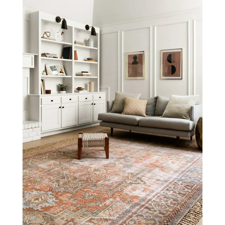 Loloi II Loren Collection LQ-15 Terracotta / Sky Oriental Area Rug 5'-0" x 7'-6" | Walmart (US)