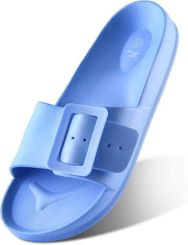 Telifor Womens Shower Bathroom-Slides-Sandals, Comfort Quick Dry Beach Sandals Adjustable-Eva-Buc... | Amazon (US)