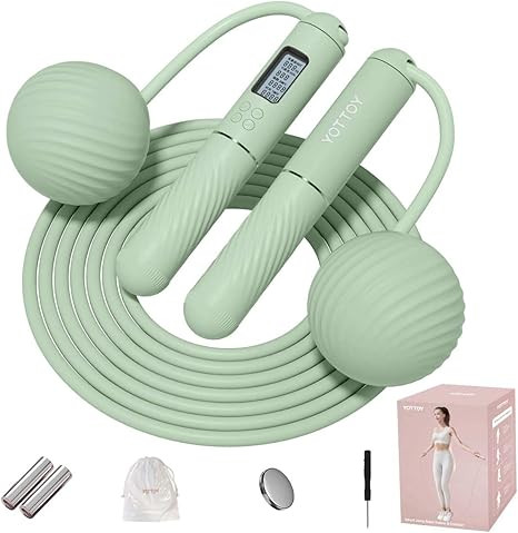 YOTTOY Skipping Ropes for Adults -Cordless Counter Jump Rope with Large Cordless Ball-Weighted Ju... | Amazon (US)