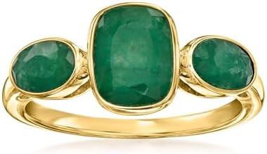 Ross-Simons 2.80 ct. t.w. Emerald 3-Stone Ring in 18kt Gold Over Sterling | Amazon (US)