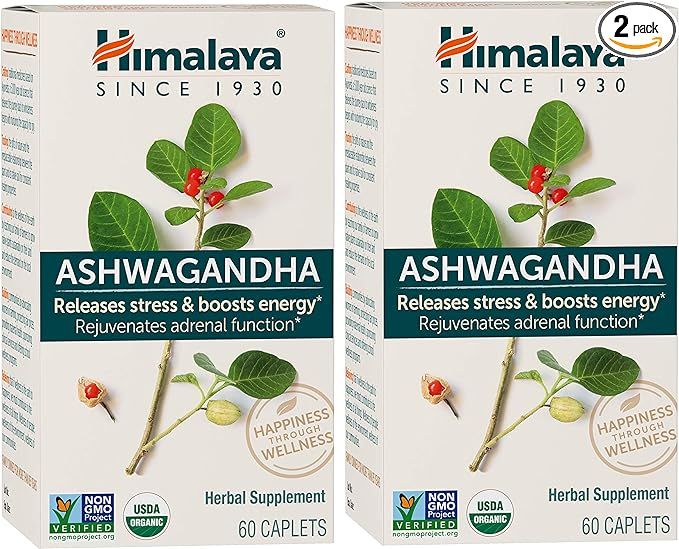 Himalaya Organic Ashwagandha, Natural Stress & Anxiety Relief, Energy Supplement, 670 mg, 60 Capl... | Amazon (US)