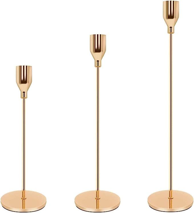 Earnest Living Elegant Candle Stick Holder 3 in 1 Set Golden Decoration for Weddings and Table To... | Amazon (US)