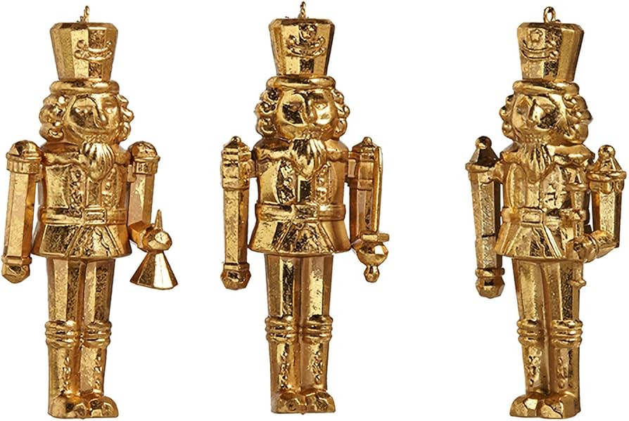 Raz 5 Inch Gold Nutcracker Ornaments - Set of 3 Assorted | Amazon (US)