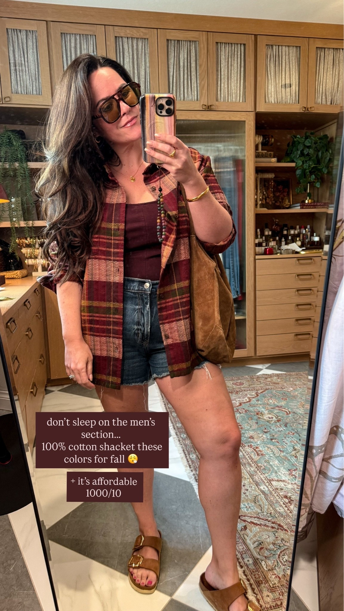 wearing a medium sized in this old navy fall shacket! 

jean shorts are old linked similar size 14 or 32

#LTKxMadewell #LTKSeasonal #LTKOver40