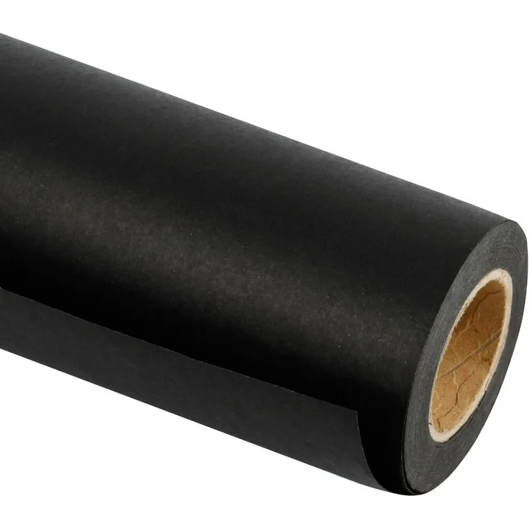 Black Wrapping Paper Roll for Women Men Boys Girls Kids - Solid Black Kraft Gift Wrap Paper for W... | Walmart (US)
