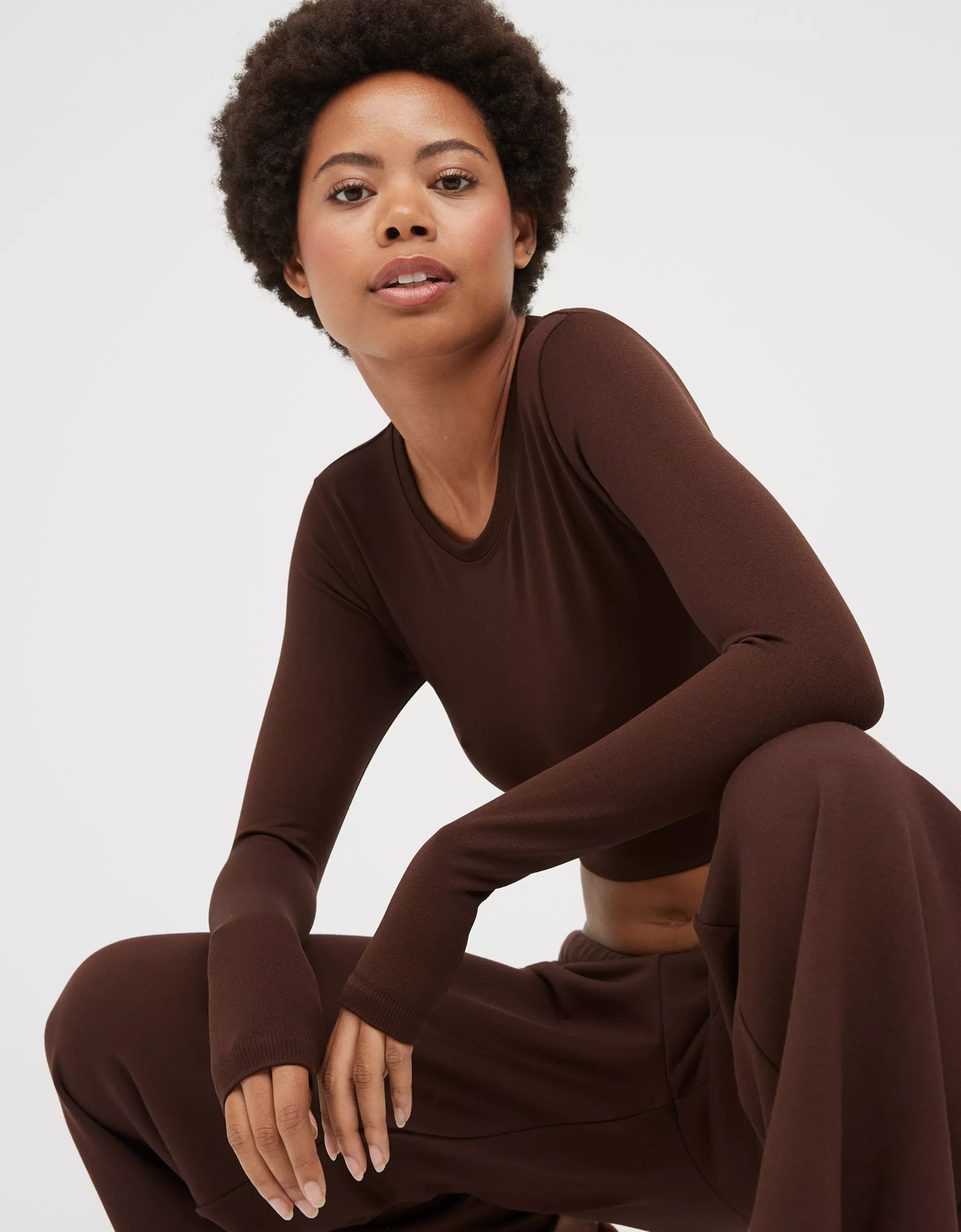 OFFLINE By Aerie Sidewalk Seamless Long Sleeve Cropped T-Shirt | Aerie