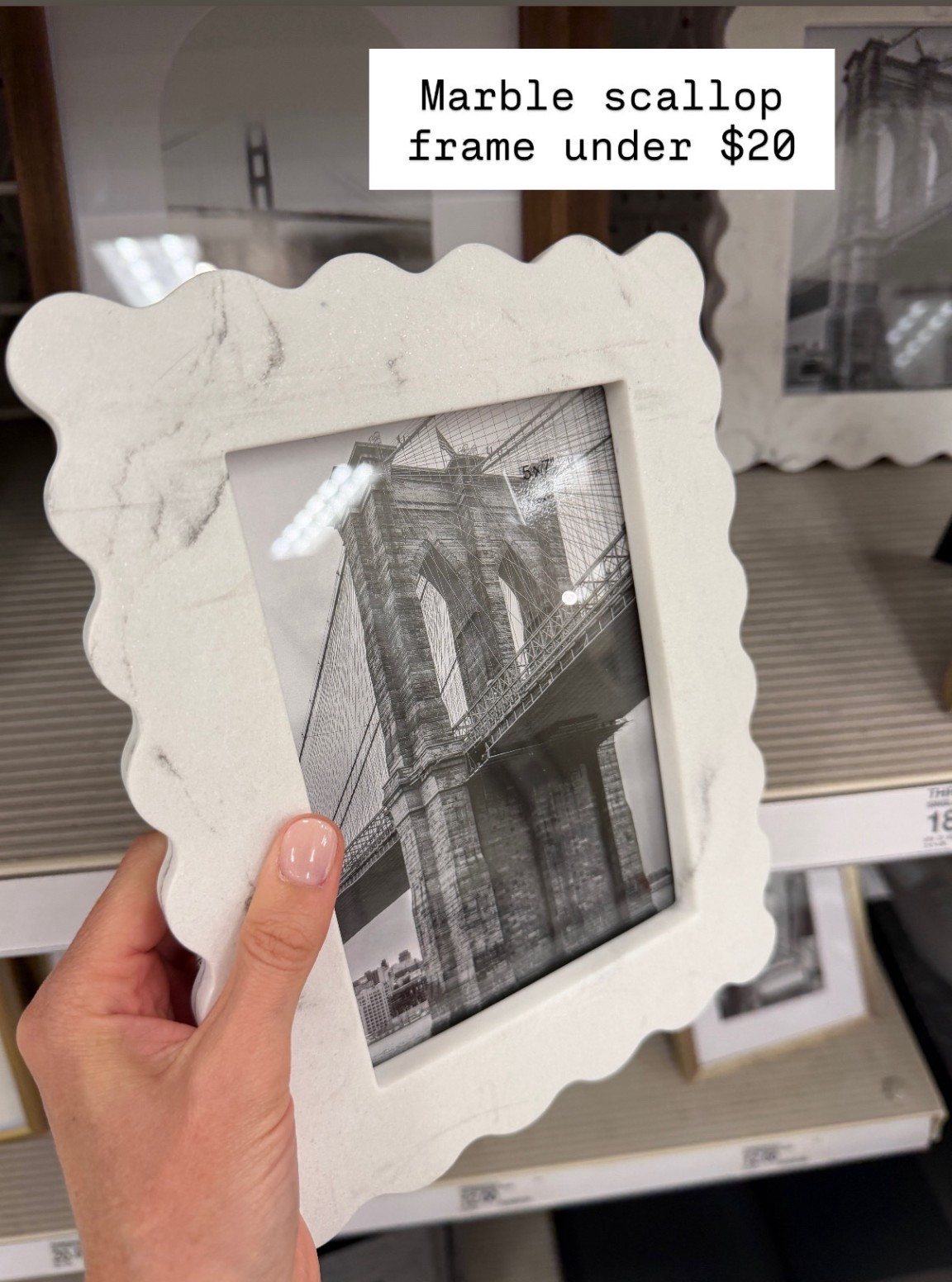 Such a pretty frame! This would make a great Mother’s Day gift!

Loverly Grey, Target find, home decor, scallop frame, marble frame 

#LTKHome