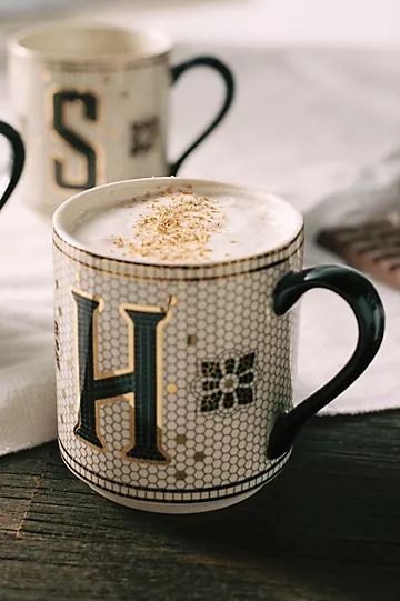 Tiled Margot Monogram Mug | Anthropologie (US)