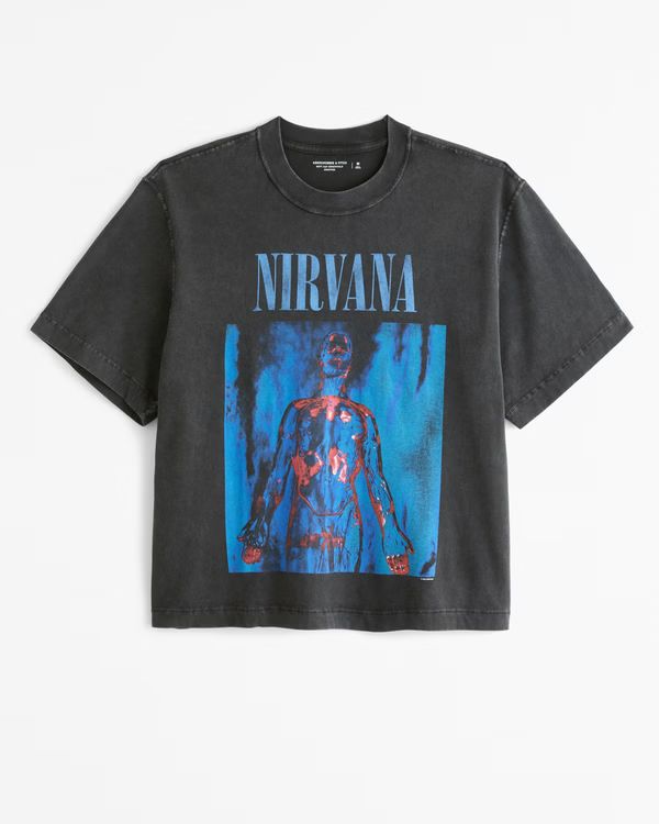 Men's Cropped Nirvana Graphic Tee | Men's Clearance | Abercrombie.com | Abercrombie & Fitch (US)