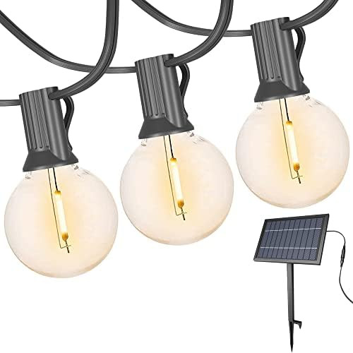 100 Feet Solar String Lights Outdoor Patio Lights Solar Powered Waterproof G40 Globe Hanging Ligh... | Amazon (US)
