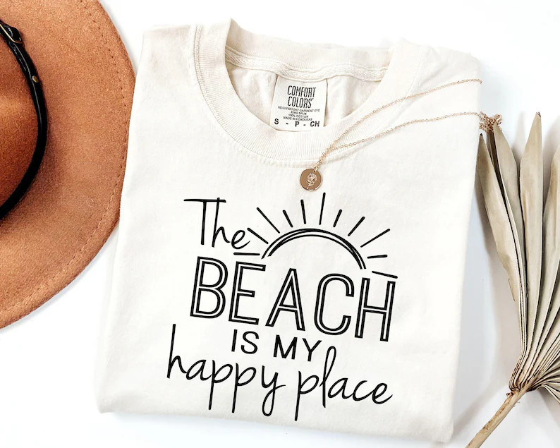 Comfort Colors\u00ae the Beach is My Happy Place, Beach Lover Shirt, Beach Shirt, Beach Lover Gif... | Etsy (Global)