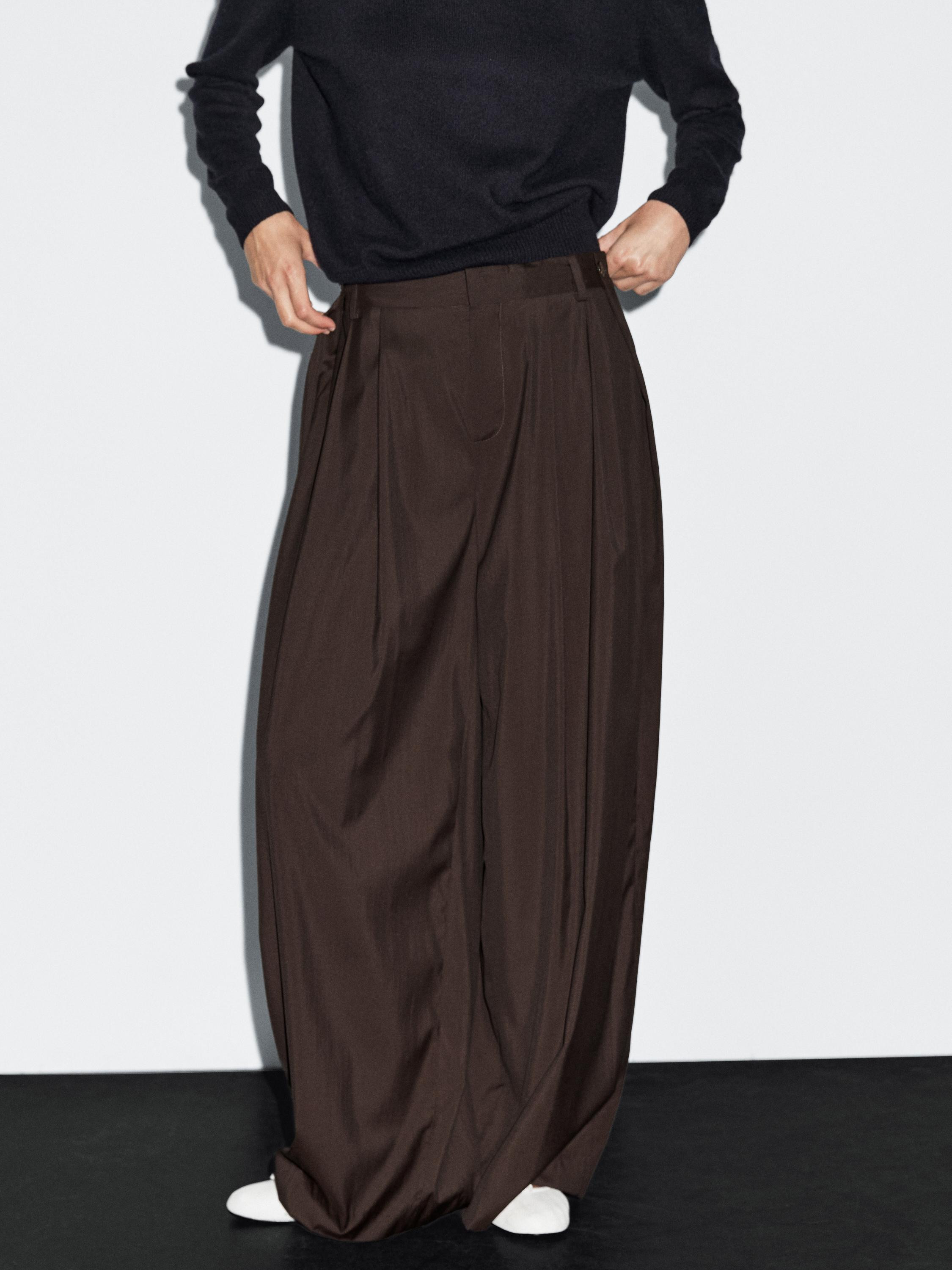 Flowing trousers with darts | Massimo Dutti UK